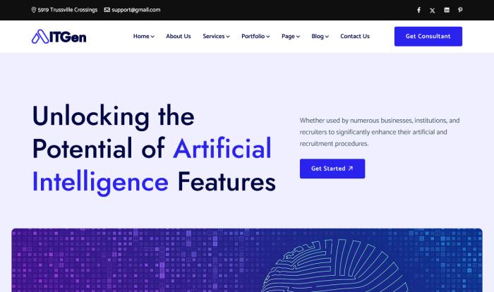AI人工智能科技企业网站Wordpress模板截图
