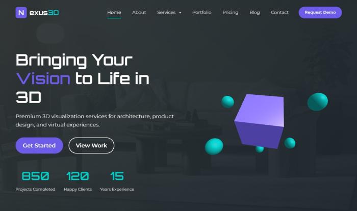 3D可视化产品制作企业官网Wordpress模板截图