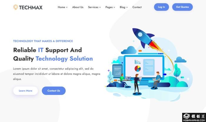 网络IT技术服务公司网站Wordpress模板截图
