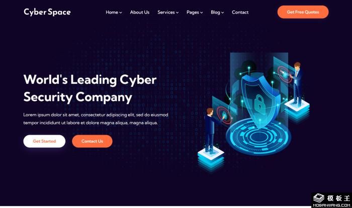 现代网络安全服务响应式网站Wordpress模板截图