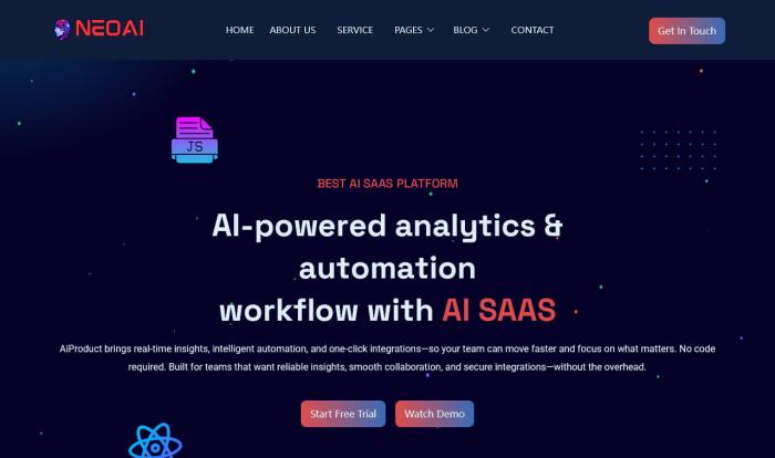 AI-SaaS项目服务网站Wordpress模板截图