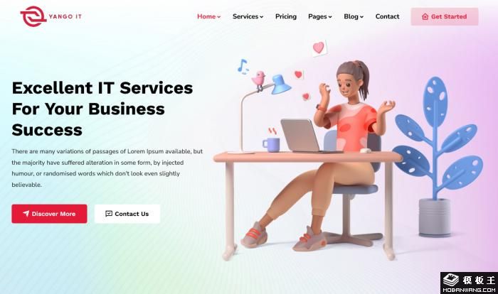 IT服务企业数字解决方案网站Wordpress模板截图