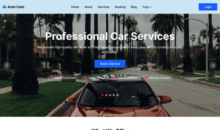 汽车保养维修服务网站Wordpress模板截图