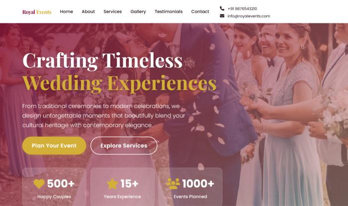 传统婚礼与仪式策划网站Wordpress模板截图