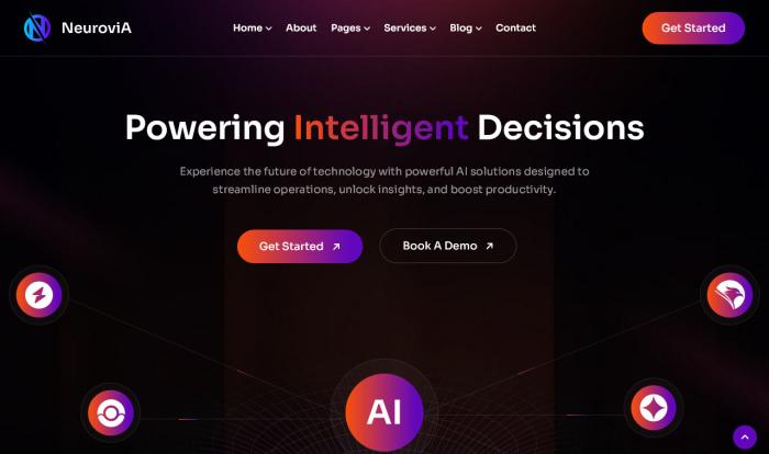 AI智能决策驱动企业网站Wordpress模板截图