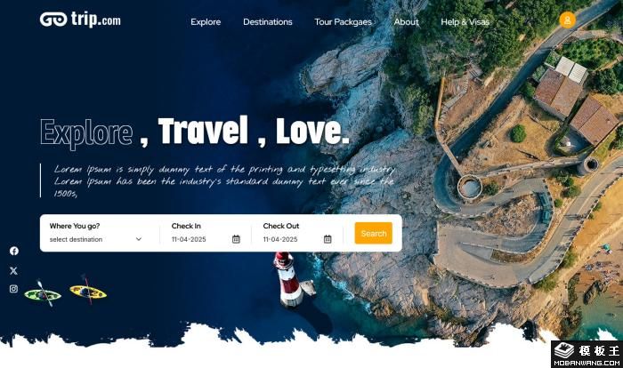 探索旅游网站Wordpress模板截图