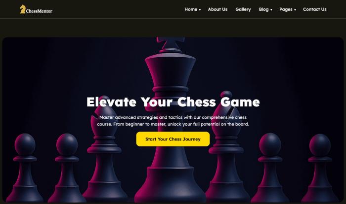 国际象棋教育机构专业网站Wordpress模板截图