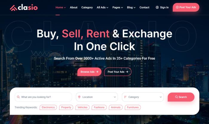 多功能分类信息电商网站Wordpress模板截图
