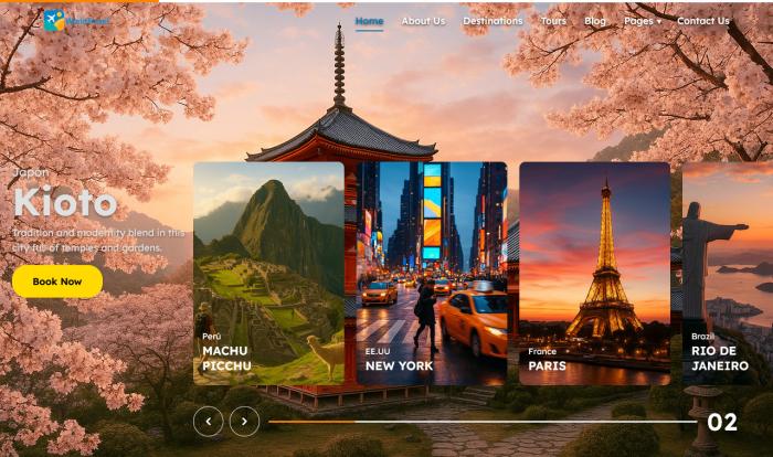 全球探索梦想之旅-旅行平台网站Wordpress模板截图